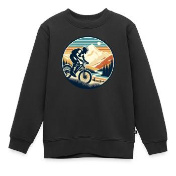 Mountainbiker - Kinder Premium Organic Sweatshirt - Schwarz - Vorne - AI Model Kid Female (0cm)