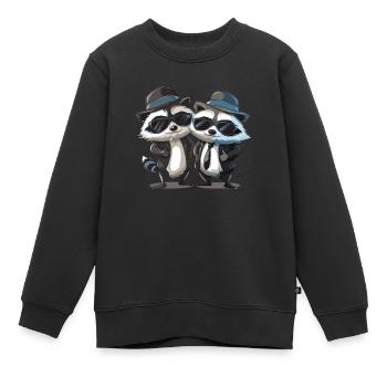 Blues Raccones - Sweat Premium enfant bio - noir - Devant - AI Model Kid Female (0cm)