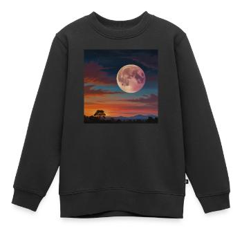 Landschaft Sonnenuntergang - Kinder Premium Organic Sweatshirt - Schwarz - Vorne - AI Model Kid Female (0cm)