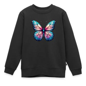 Papillon Magnifique - Élégance Envolée - Sweat Premium enfant bio - noir - Devant - AI Model Kid Female (0cm)