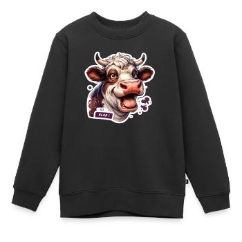 Kuh lustig alles klar - Kinder Premium Organic Sweatshirt - Schwarz - Vorne - AI Model Kid Female (0cm)