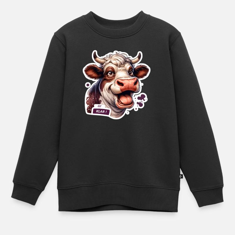 Vache drôle d’accord - Sweat Premium enfant bio - noir