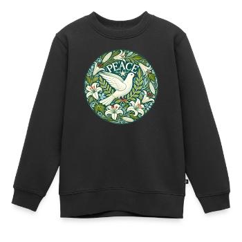 Friedenstaube - Kinder Premium Organic Sweatshirt - Schwarz - Vorne - AI Model Kid Female (0cm)