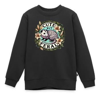 Niedlich, aber wild - Kinder Premium Organic Sweatshirt - Schwarz - Vorne - AI Model Kid Female (0cm)