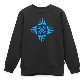 Infinite Ice Flames - Kids Premium Organic Sweatshirt - black - Front - AI Model Kid Female (0cm)