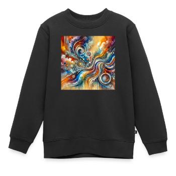 Symphonie colorée - Peinture abstraite - Sweat Premium enfant bio - noir - Devant - AI Model Kid Female (0cm)
