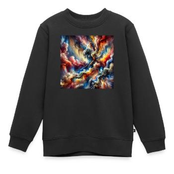 Symphonie épique - Peinture abstraite - Sweat Premium enfant bio - noir - Devant - AI Model Kid Female (0cm)