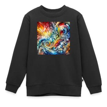 Spectre dynamique - Peinture abstraite - Sweat Premium enfant bio - noir - Devant - AI Model Kid Female (0cm)