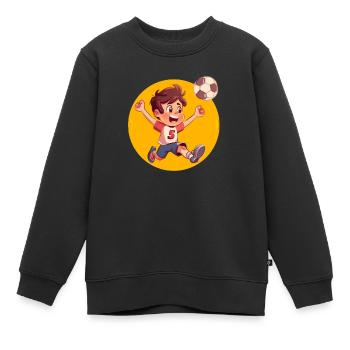 Footballer 5th Years, Birthday Motif - Kids Premium Organic Sweatshirt - black - Front - AI Model Kid Female (0cm)