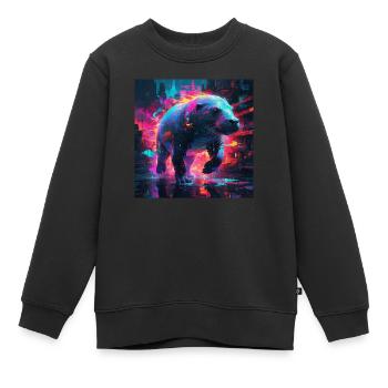 Lamantin néon - Sweat Premium enfant bio - noir - Devant - AI Model Kid Female (0cm)