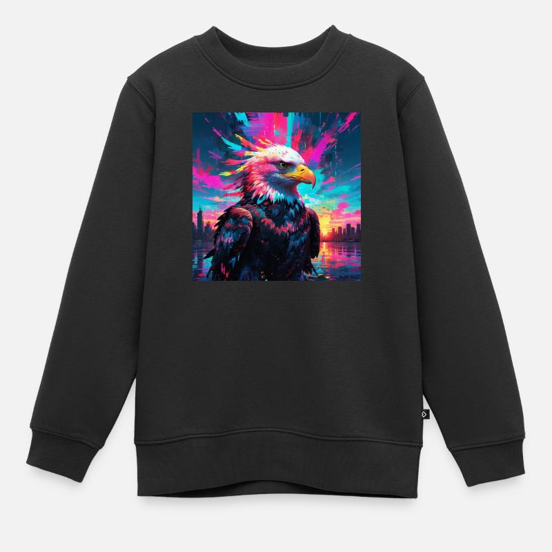 Neon Eagle - Kids Premium Organic Sweatshirt - black