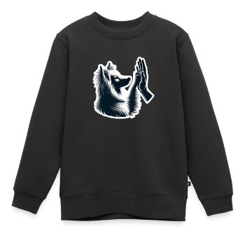 Hundefreund - Kinder Premium Organic Sweatshirt - Schwarz - Vorne - AI Model Kid Female (0cm)