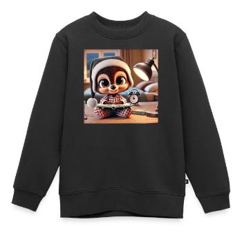 Schlafen mit deinem Kuscheltier - Kinder Premium Organic Sweatshirt - Schwarz - Vorne - AI Model Kid Female (0cm)
