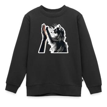 Katzenfreunde - Kinder Premium Organic Sweatshirt - Schwarz - Vorne - AI Model Kid Female (0cm)