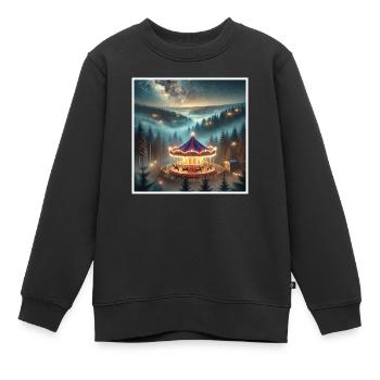 Gedankenkarussell - Kinder Premium Organic Sweatshirt - Schwarz - Vorne - AI Model Kid Female (0cm)