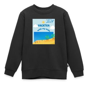 T-shirt Summer vacation with children - Sweat Premium enfant bio - noir - Devant - AI Model Kid Female (0cm)