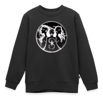 Göttinnen-Trio - Kinder Premium Organic Sweatshirt - Schwarz - Vorne - AI Model Kid Female (0cm)