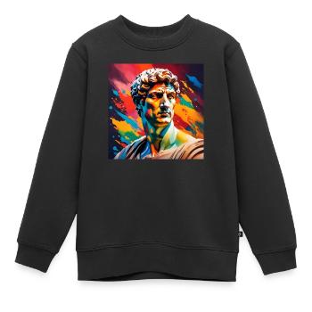 Michelangelo David farbig - Kinder Premium Organic Sweatshirt - Schwarz - Vorne - AI Model Kid Female (0cm)