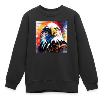 Adler farbig - Kinder Premium Organic Sweatshirt - Schwarz - Vorne - AI Model Kid Female (0cm)