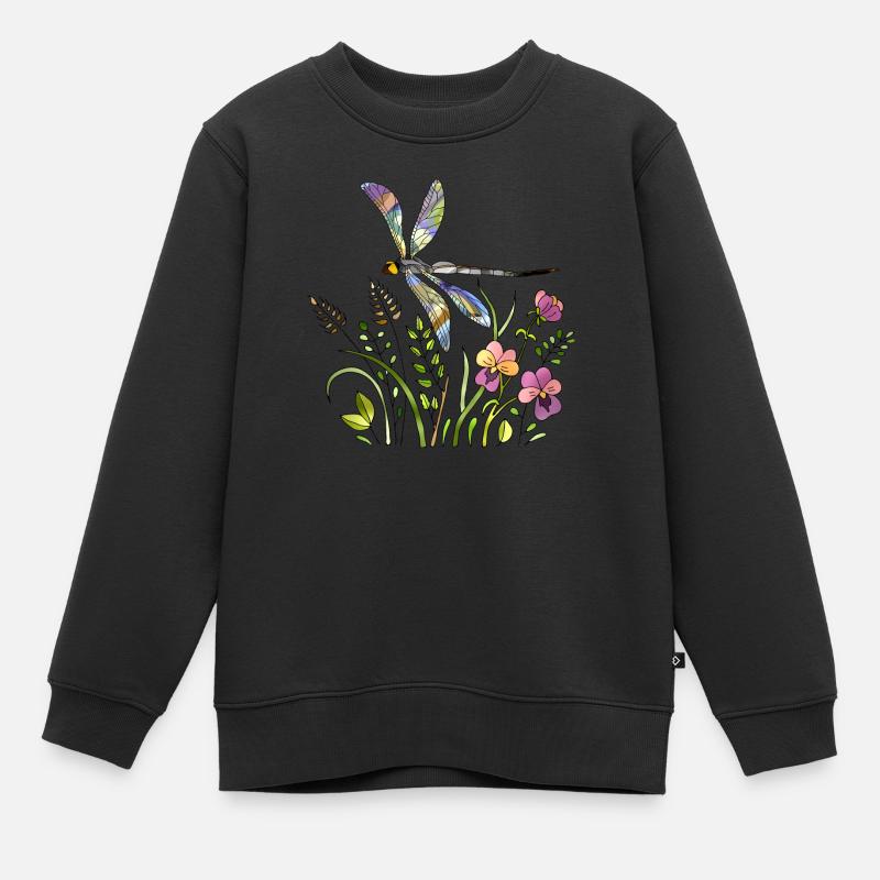 Libellule - Sweat Premium enfant bio - noir