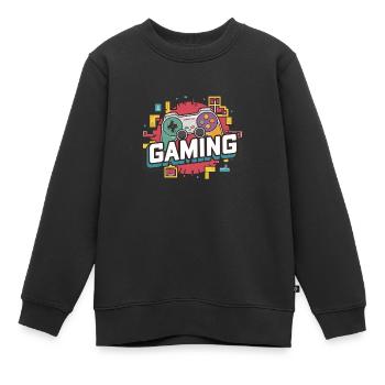 Jeux - Manettes - Sweat Premium enfant bio - noir - Devant - AI Model Kid Female (0cm)