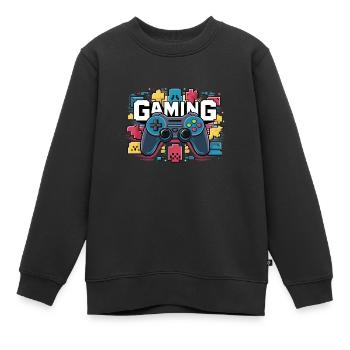 Jeux - Manettes - Sweat Premium enfant bio - noir - Devant - AI Model Kid Female (0cm)