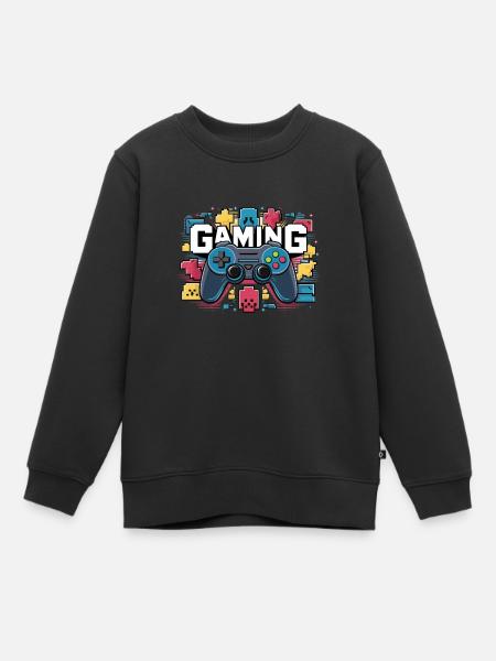 Gaming - Controller - Kinder Premium Organic Sweatshirt - Schwarz
