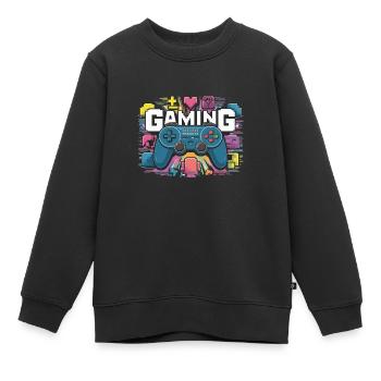 Jeux - Manettes - Sweat Premium enfant bio - noir - Devant - AI Model Kid Female (0cm)