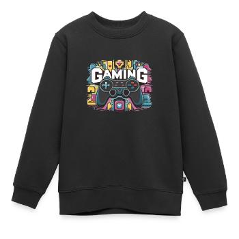 Jeux - Manettes - Sweat Premium enfant bio - noir - Devant - AI Model Kid Female (0cm)