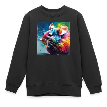 Maus Farbig - Kinder Premium Organic Sweatshirt - Schwarz - Vorne - AI Model Kid Female (0cm)