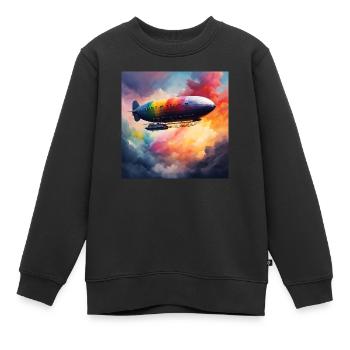 Zeppelin farbig - Kinder Premium Organic Sweatshirt - Schwarz - Vorne - AI Model Kid Female (0cm)