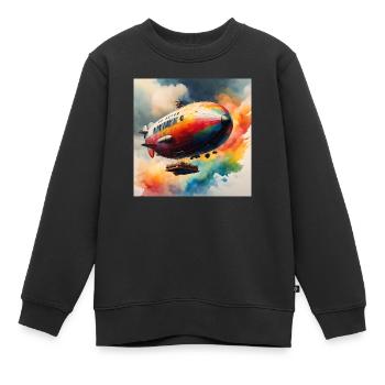 Zeppelin farbig - Kinder Premium Organic Sweatshirt - Schwarz - Vorne - AI Model Kid Female (0cm)