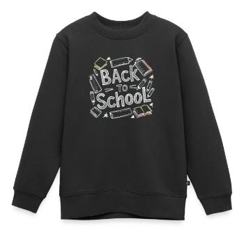 back to school - Kids Premium Organic Sweatshirt - black - Front - AI Model Kid Female (0cm)