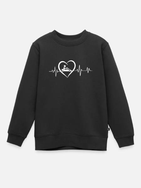 battement de cœur karting - Sweat Premium enfant bio - noir