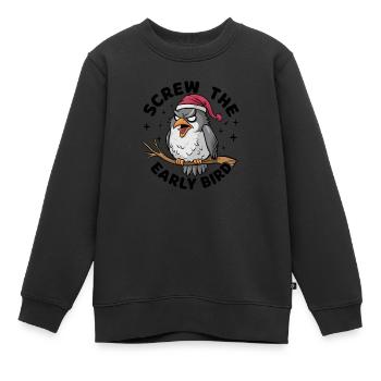 Le lève-tôt peut m’emmener - Sweat Premium enfant bio - noir - Devant - AI Model Kid Female (0cm)