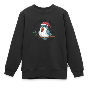 Le lève-tôt peut m’emmener - Sweat Premium enfant bio - noir - Devant - AI Model Kid Female (0cm)