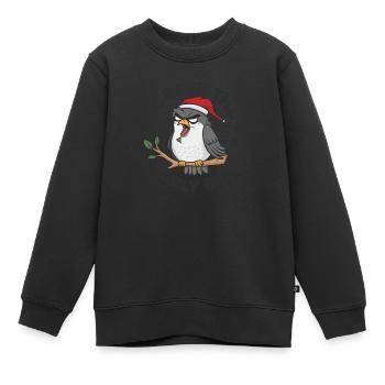 Le lève-tôt peut m’emmener - Sweat Premium enfant bio - noir - Devant - AI Model Kid Female (0cm)