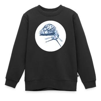snail with shadow scribble art - Kinder Premium Organic Sweatshirt - Schwarz - Vorne - AI Model Kid Female (0cm)