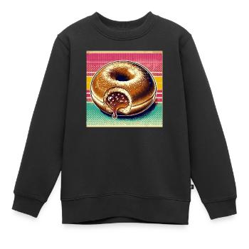 Berlinois des années 1980 - Sweat Premium enfant bio - noir - Devant - AI Model Kid Female (0cm)
