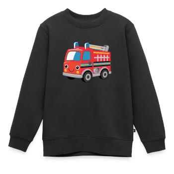 Tatü tata die Feuerwehr - Kinder Premium Organic Sweatshirt - Schwarz - Vorne - AI Model Kid Female (0cm)