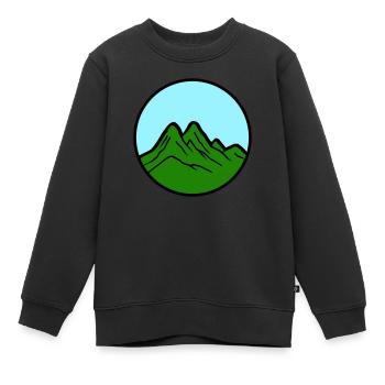 Montagnes 2 - Sweat Premium enfant bio - noir - Devant - AI Model Kid Female (0cm)