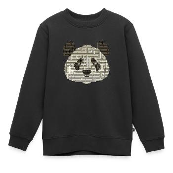 Laby-Panda - Kinder Premium Organic Sweatshirt - Schwarz - Vorne - AI Model Kid Female (0cm)