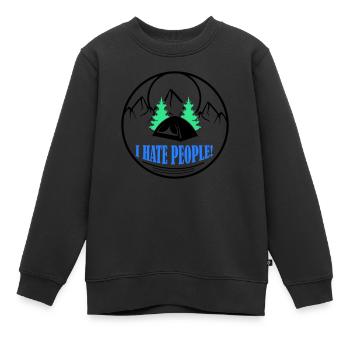 i hate people - Kinder Premium Organic Sweatshirt - Schwarz - Vorne - AI Model Kid Female (0cm)