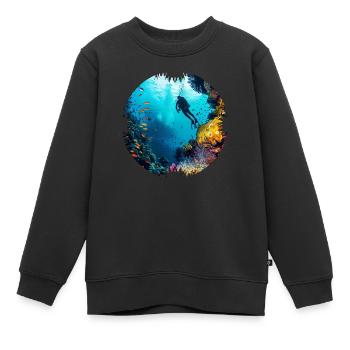 Tauchen in farbenfrohen Korallenriffen - Kinder Premium Organic Sweatshirt - Schwarz - Vorne - AI Model Kid Female (0cm)