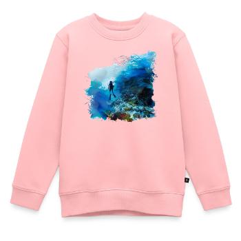 Schwerelos gleiten beim Tauchen - Kinder Premium Organic Sweatshirt - Rosa - Vorne - AI Model Kid Female (0cm)