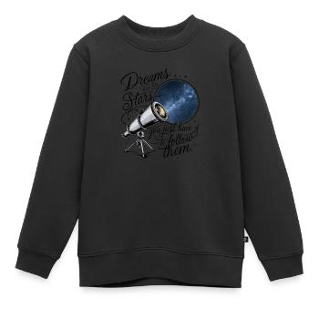 Träume sind wie Sterne, du musst ihnen nur folgen. - Kinder Premium Organic Sweatshirt - Schwarz - Vorne - AI Model Kid Female (0cm)