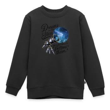 Träume sind wie Sterne, du musst ihnen nur folgen. - Kinder Premium Organic Sweatshirt - Schwarz - Vorne - AI Model Kid Female (0cm)
