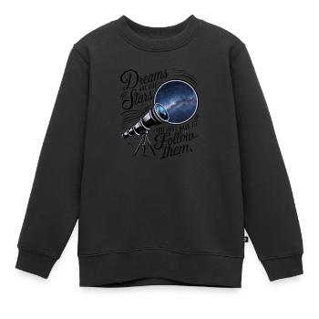 Träume sind wie Sterne, du musst ihnen nur folgen. - Kinder Premium Organic Sweatshirt - Schwarz - Vorne - AI Model Kid Female (0cm)
