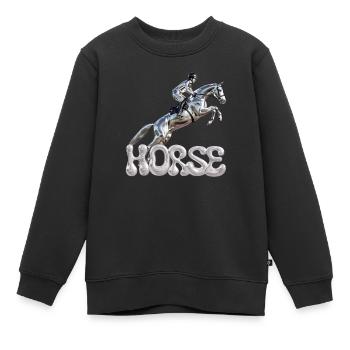 Springreiter Chrom 1 - Kinder Premium Organic Sweatshirt - Schwarz - Vorne - AI Model Kid Female (0cm)