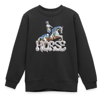 Springreiterin Chrom 2 - Kinder Premium Organic Sweatshirt - Schwarz - Vorne - AI Model Kid Female (0cm)